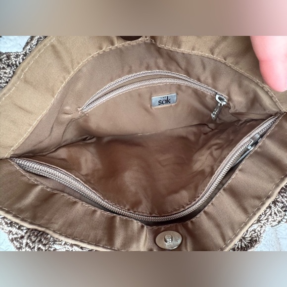 The SAK crochet large shoulder bag, Cognac color. - Picture 6 of 6